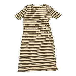 Laundry by Design Large Gray and White Short Sleeve Dress